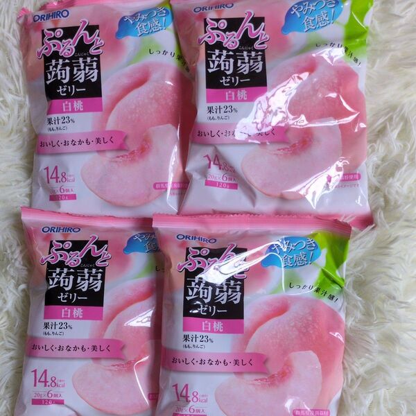 4袋/オリヒロ ぷるんと蒟蒻ゼリーパウチ 白桃 6個入×4袋/食品/NA