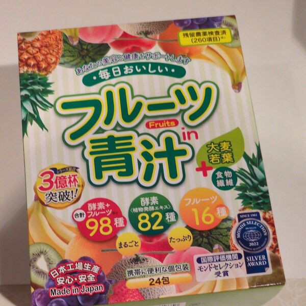 フルーツ in 青汁 3g×24包 品番:T535 健康食品 青汁 大麦若葉 植物発酵エキス 酵素 フルーツ果汁、箱はつきません