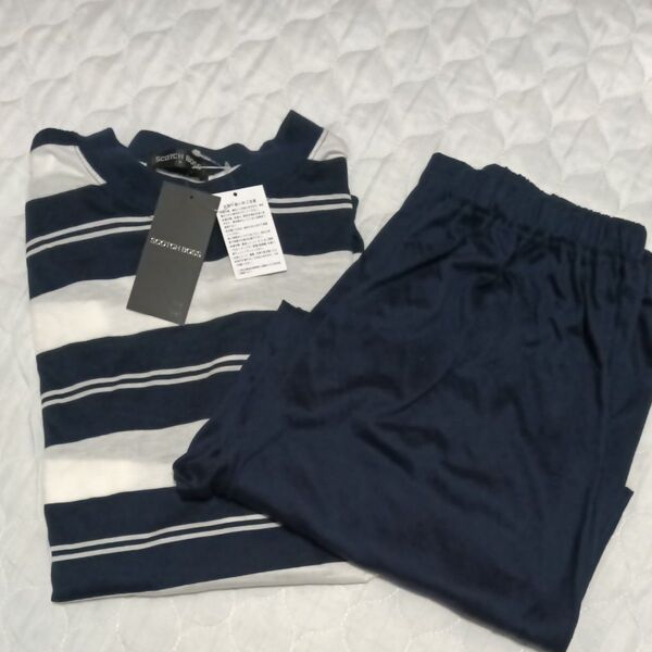 SCOTCH&SODA ボーダー柄とネイビーパンツセット 未使用 M