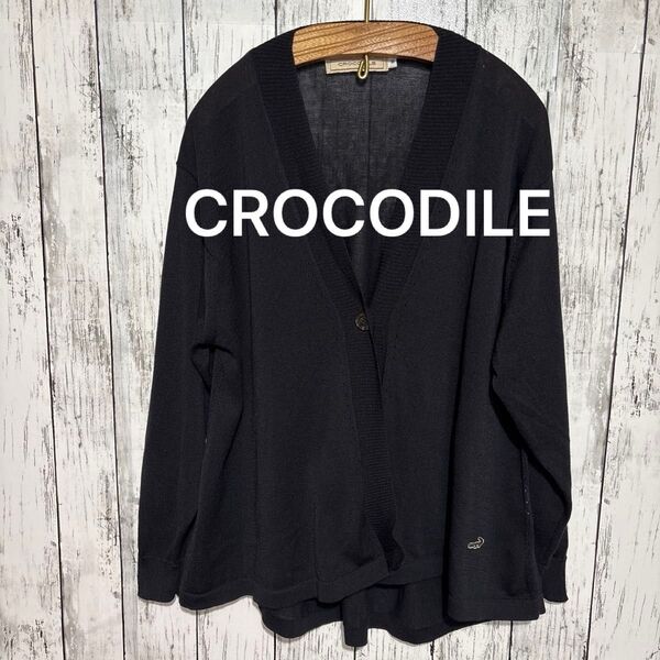 CROCODILE クロコダイル カーディガン ブラック M 冷房対策 手洗可 長袖
