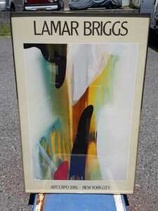 №4333 倉庫整理！ ポスター ART EXPO 1981 NEW YORK CITY　RAMAR BRIGGS ラマーブリックス(1935-2015) サイズ59㎝*89.5㎝