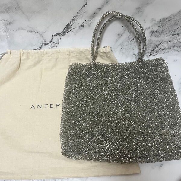 【訳あり】ANTEPRIMA シルバー ハンドバッグ スタンダード スクエア アンテプリマ