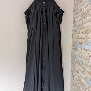 URBAN RESEARCH DOORS コットンボイルシャツワンピースブラウス ネイビー ノースリーブワンピース