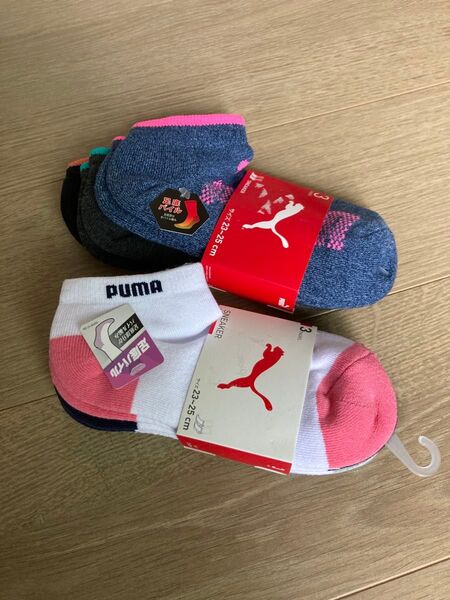 新品 PUMA 靴下 6足 ソックス 23~25㎝ 足底パイル スポーツ くるぶし丈 アンクル 部活