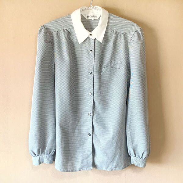 Cecilene/セシレーヌ パフスリーブ 長袖 ブラウス シャツ 9号 昭和レトロ フォーマル