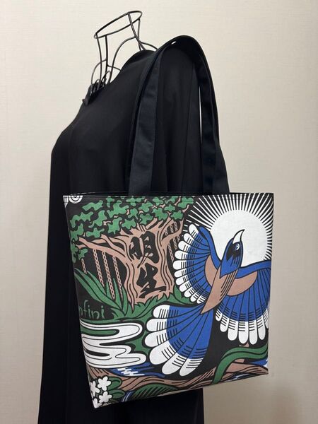 明正 立浪部屋 相撲 浴衣 反物 和柄 粗布 やわからマチ付きトートバッグ ハンドメイド ルリカケス