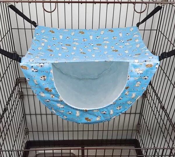 ペットベッド ハンモック 猫用 ふわふわ長さ調整可能 昼寝 夏冬両用 通気性