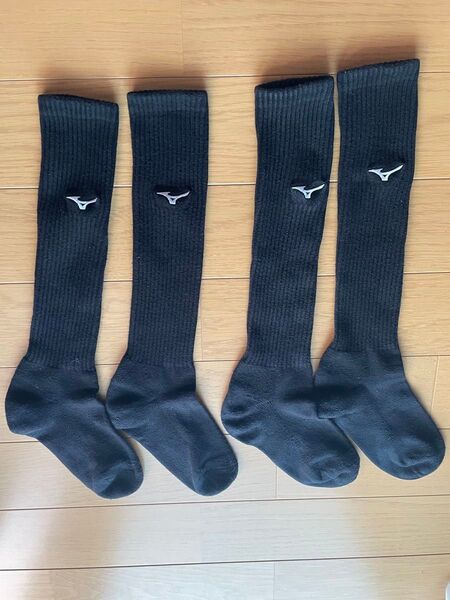 バレーボールソックス ミズノ 黒 ハイソックス