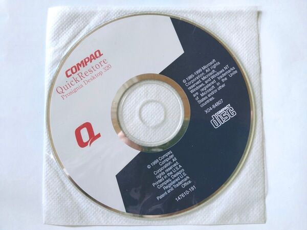 COMPAQ Quick Restore Prosignia Desktop 320 Windows98SE リカバリーCD