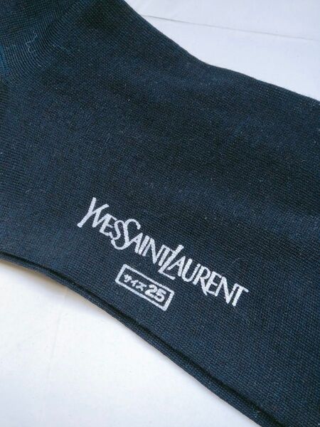 Yves Saint Laurent イブサンローラン ソックス 新品 デッドストック 25cm ブラック