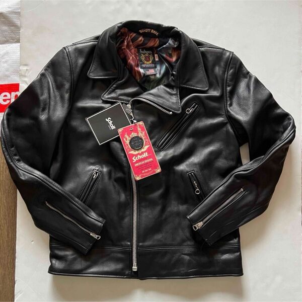 STUSSY x Schott leather Motorcycle Jacket ショット レザージャケット ライダース
