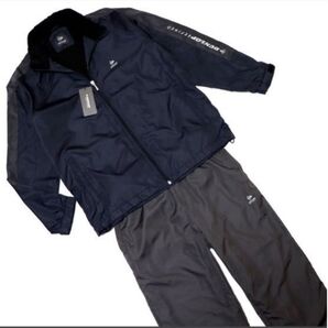 新品【DUNLOP REFINED】ダンロップリファインドメンズフリースジャケットパンツ上下セットXL(ブラック)裏起毛スーツ