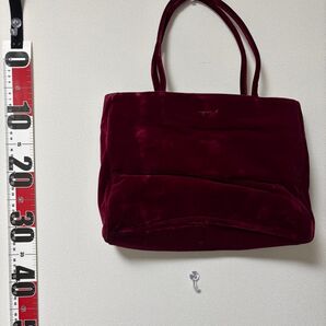 agnes b. トートバッグ ベロア調 レッド系