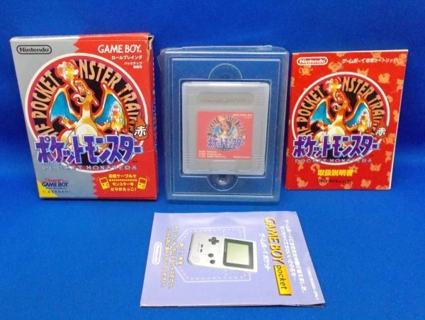 動作確認済 GB ポケットモンスター 赤 任天堂 1996年 ゲームボーイ レトロゲーム 当時物 現状品 Pokemon Red
