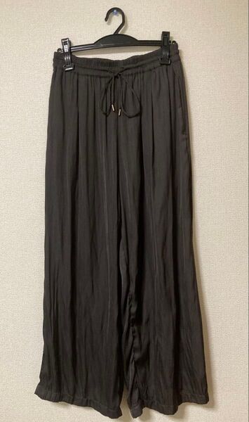 【中古】サテン イージーワイドパンツ