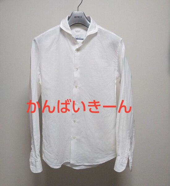 エディフィス リネンシャツ 麻 ホワイト Lサイズ スリムフィット