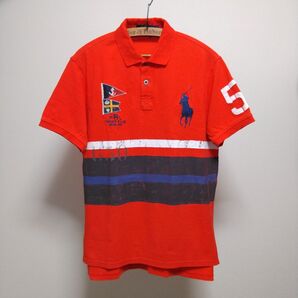 ポロラルフローレン ビッグポニー ポロシャツ 半袖ポロシャツ RALPH LAUREN 刺繍 赤オレンジ フラッグ