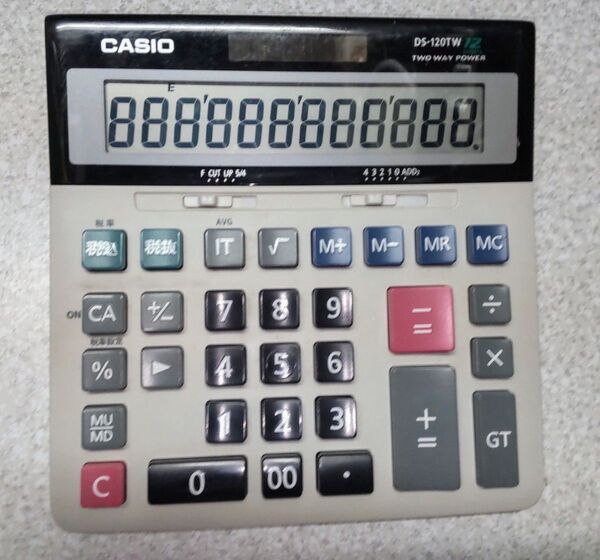 カシオCASIO DS120TW大型卓上加算器方式(税込み、税抜き対応)