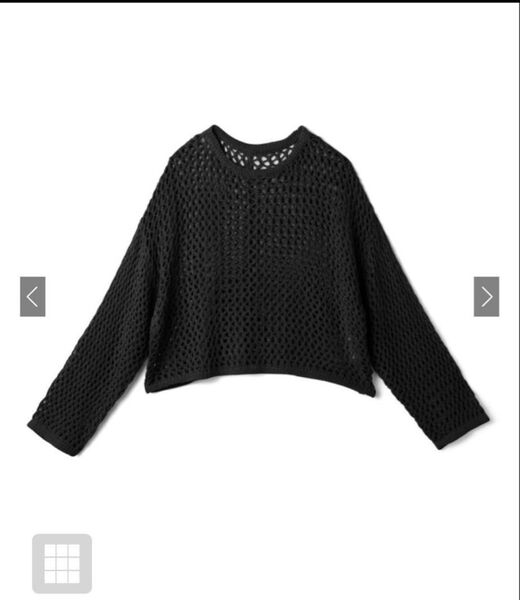 GRL メッシュ編みクロップド丈ニットトップス fo1537 フリーサイズ