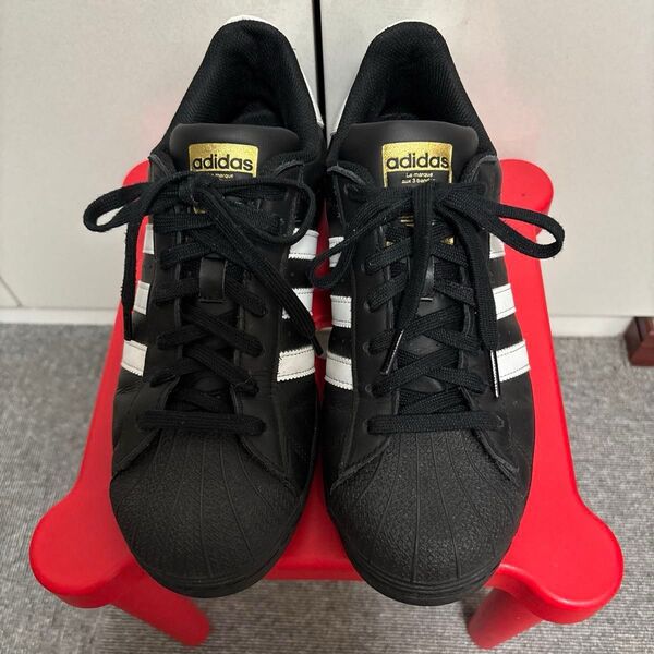 【美品】adidas スーパースター スニーカー 26.5cm ブラック ゴールド 金ベロ 早い者勝ち!