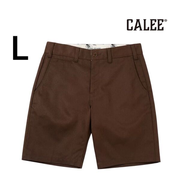 CALEE T/C CHINO SHORTS ツイル チノ ショーツ 茶 ブラウン ショートパンツ ハーフパンツ