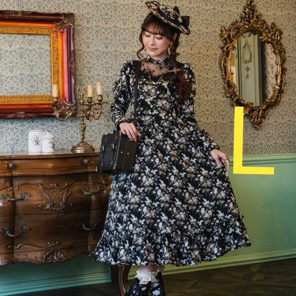 しまむら クラロリくる実 ワンピースと帽子のセット ブラック