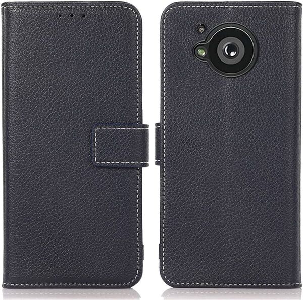 AQUOS R7 スマホケース 手帳型 カード収納 PUレザー ブルー