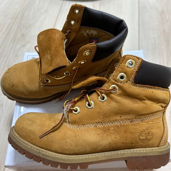 中古品 Timberland キッズ レディース ブーツ 22.5cm