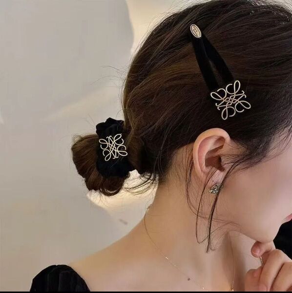 髪飾り ヘッドドレス ヘアアクセサリー 結婚式 ヘッドピース 成人式 バレンダ ヘアクリップ ヘアピン ヘアゴムシュシュ2点セット