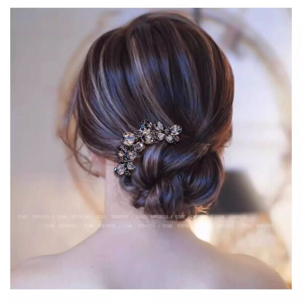 ヘッドドレス 結婚式 髪飾り パール ヘアアクセサリー ヘッドピース 簪 2図