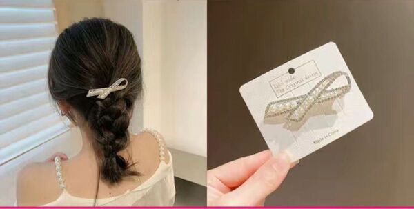 ヘッドドレス ヘアアクセサリー バレッタ ヘアピン 髪飾り キラキラ パール