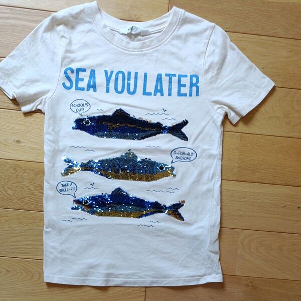 H&M キッズ スパンコール Tシャツ 120/130