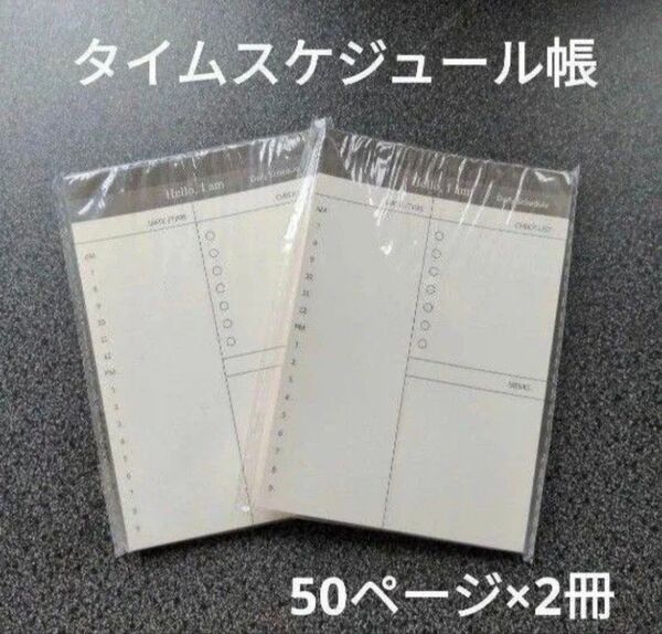 タイムスケジュール帳 2冊 ハンディサイズ メモ帳 ノート 新品 時間管理
