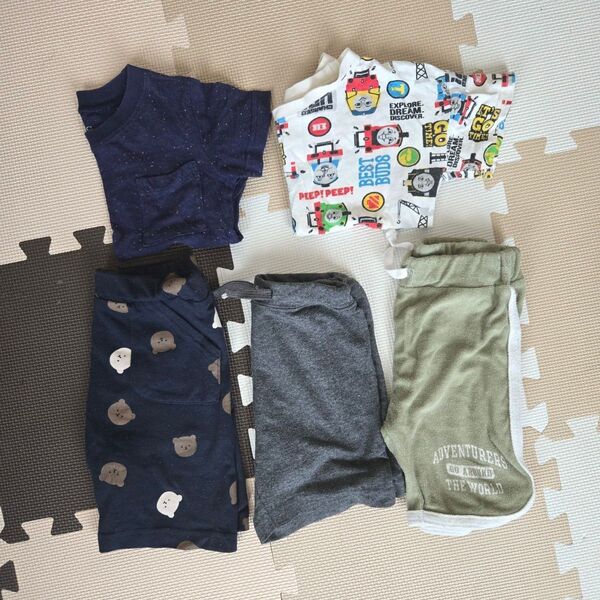子供服 半袖Tシャツ ハーフパンツ 5点セット まとめ売り 90〜95cm