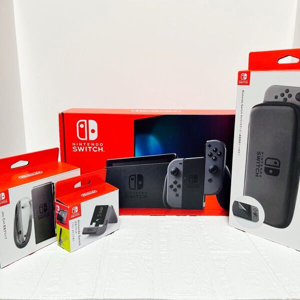 Nintendo Switch 任天堂 スイッチ バッテリー強化版 グレー キャリングケース 充電グリップ スタンド セット