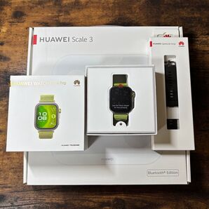 美品 HUAWEI WATCH FIT 4 Pro グリーン 【純正ウレタンベルト(ブラック)体組成計 】セット