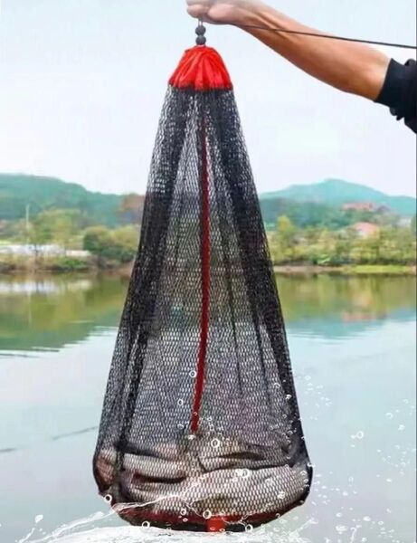 フィッシング 釣り 網 80cm スカリ 折り畳み コンパクト ビク 収納付き