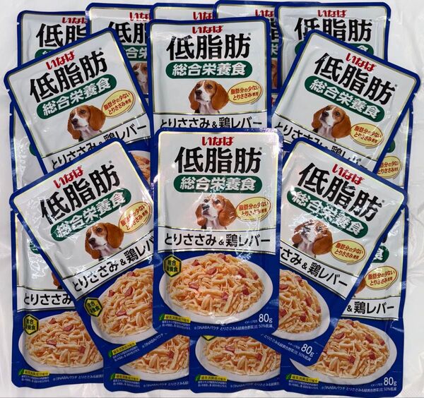 いなば 犬パウチ 犬 ドッグフード 低脂肪 総合栄養食 鶏ささみ&鶏レバー80g×20袋