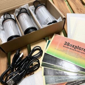 3セット 新品 LEDランタン 2000mAh type-C 充電式 無段階調光 ライト 照明 ステッカー 吊り下げランプ