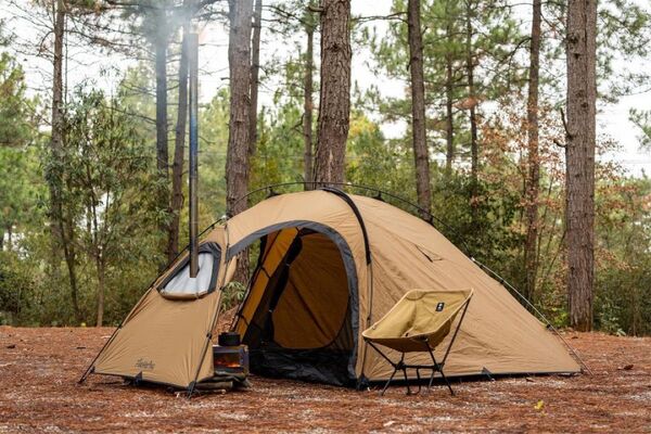激レア 完売 FireHiking アメリカ ソロ ドームテント 吊り下げ式 薪ストーブ 煙突穴 アルミポール キャンプ 登山