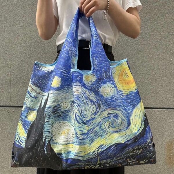 526【新品未開封】 絵画 名画 油絵 ゴッホ 星月夜 エコバッグ