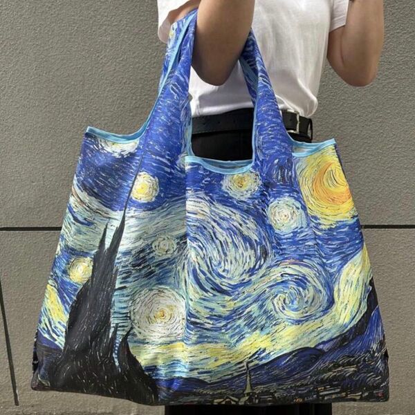 526【新品未開封】 絵画 名画 油絵 ゴッホ 星月夜 エコバッグ