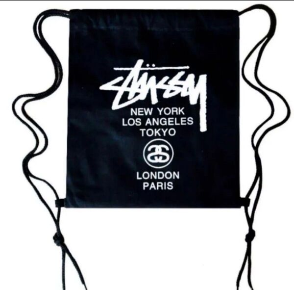 STUSSY ステューシー エコバッグ ナップザック ブラック