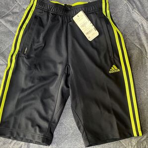 ☆新品未使用 adidas ハーフパンツ (ジャージ素材) M グレー/黄緑
