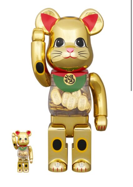 BE@RBRICK 招き猫 小判 開運 弍 金メッキ 100% & 400%