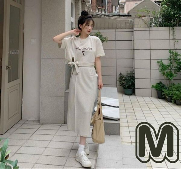 アプリコット 部屋着 ルームウェア セットアップ レディース スカート 半袖 トップス スカート M カジュアル 韓国 春コーデ