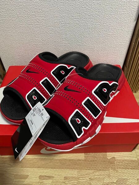 【即決価格】新品★黒タグ付き★NIKE★ナイキ★エアモアアップテンポ★スライド★ブレッド★サンダル モアテン シカゴ 26cm
