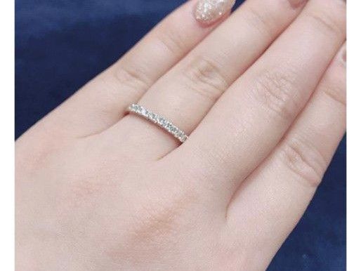 鑑定書付き 高級 希少サイズ ロイヤルアッシャー ダイヤ リング ハーフ 6.5号 0.3ct pt950 大人気