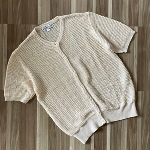 半袖ニット カーディガン ベージュ 9号