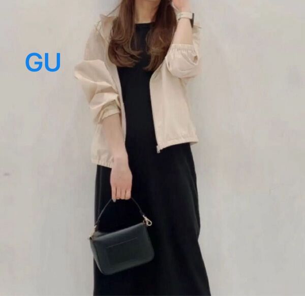 ジーユー gu UVカットシアーブルゾン ジャケット ナイロン 長袖 ベージュ 軽量 薄手 マウンテンパーカー ピンク